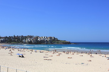 Fototapeta na wymiar Scenery along the Bondi to Bronte Coastal Trail, Bondi Beach, Sydney, Australia
