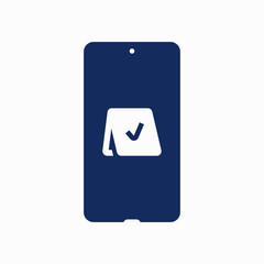 Smartphone device line vector icon. Touchscreen symbol. Reservation silhouette icons set for web design. Tablet done flat icon for app design. Modern gadget reserve sign minimal flat linear icons