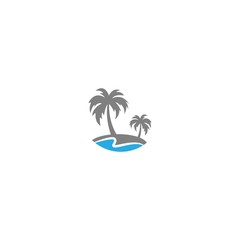 Fototapeta na wymiar Palm beach, vitamin logo concept
