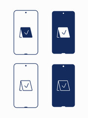 Smartphone device line vector icon. Touchscreen symbol. Reservation silhouette icons set for web design. Tablet done flat icon for app design. Modern gadget reserve sign minimal flat linear icons