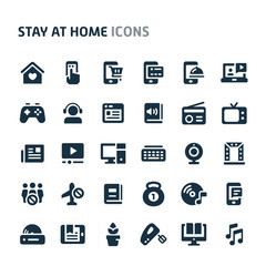 Stay at Home Order Icon Set. Fillio Black Icon Series.