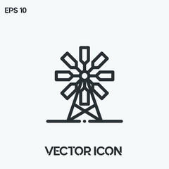 Windmill vector icon illustration. Ui/Ux. Premium quality.