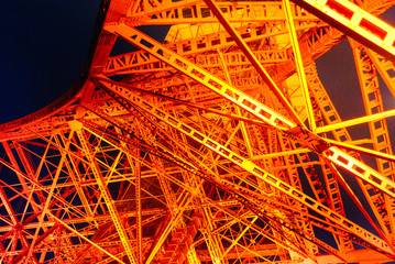 ライトアップされた東京タワーの夜景