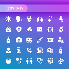 Coronavirus - Covid-19 Icon Set. Fillio Black Icon Series.