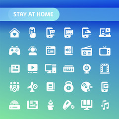 Stay at Home Order Vector Icon Set.