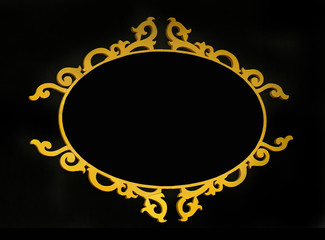 Old wooden oval frame