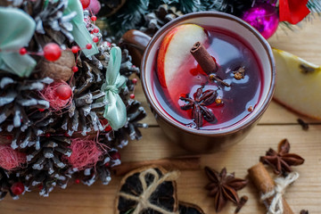 christmas still life with mulled wine. Christmas mulled wine