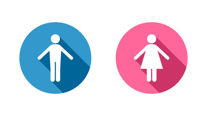 Two icons with figures of a man and a woman. Vector design of gender symbols icons