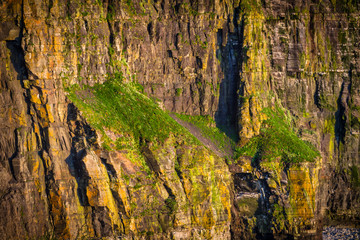 Amazing Cliffs of Moher at sunset in Ireland, County Clare.