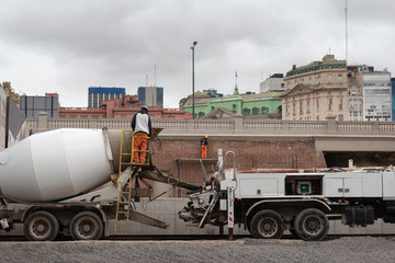 Cement mixer loader truck