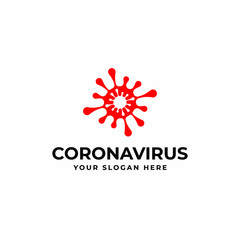 Creative simple covid-19 corona virus logo design vector template. Covid 19 icon design for business or corporate identity.