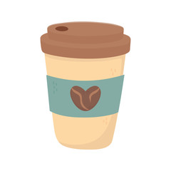 takeaway coffee cup disposable isolated icon white background