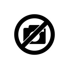Do not take picture camera glyph vector icon design. Warning sign symbol icon vector. Black glyph vector icon.