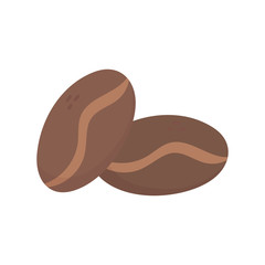 coffee beans grain isolated icon white background