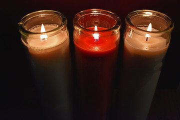 Red & White Prayer Candles 1