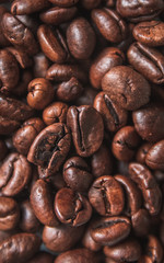 close-up of coffee beans background/texture