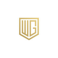 Shield + letter WG. Logo icon vector.