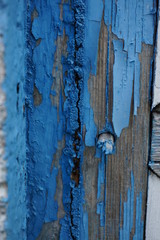 blue painted wood