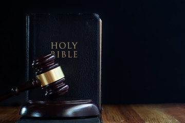 Judge's gavel and holy bible