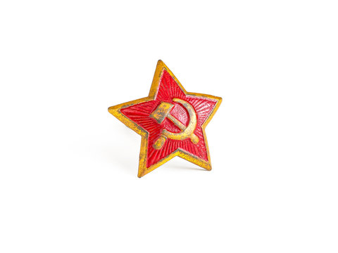 Old army red star for headwear