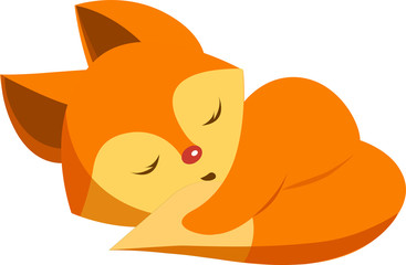 Cartoon red fox on white background - vector clipart