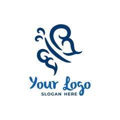 1 Abstract Blue Butterfly Log...Abstract Blue Butterfly Logo Template