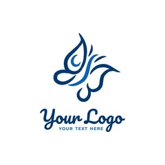 Obraz premium Abstract Blue Butterfly Logo Template