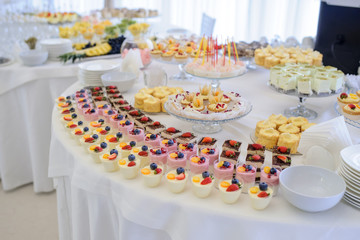 Wedding reception party candy bar
