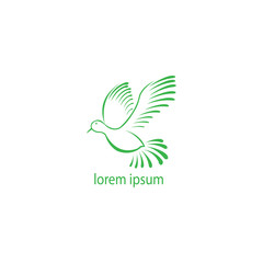 bird illustration of unique logo design vector