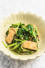 三つ葉と油揚げの和え物