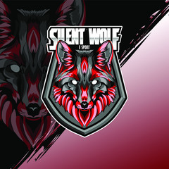 Wolf head e sport logo. Fox mascot game