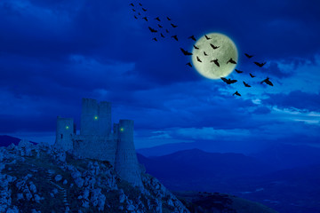 mystyc castle view on moonlight