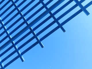 pergola detail against blue sky