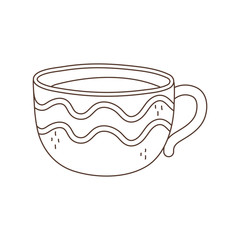coffee cup fresh beverage isolated icon white background linear design
