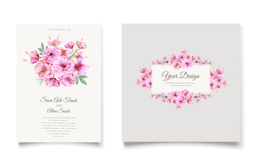 elegant cherry blossom invitation card template