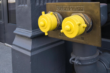 Fire hydrant for emergency access in New York City street