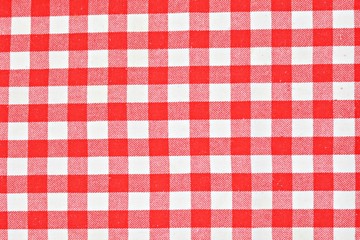 Mantel de cocina de cuadros rojos y blancos