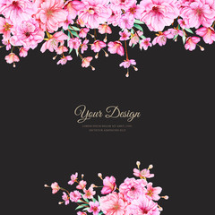 elegant cherry blossom invitation card template