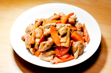 鶏肉と人参の炒め煮