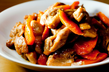 鶏肉と人参の炒め煮