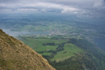 Naklejka premium Scenic view of Lake Lucerne from the top of Mt. Rigi
