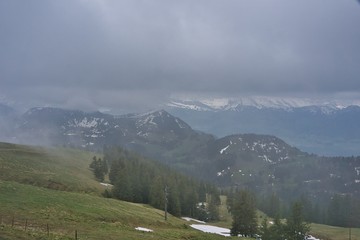 Fototapeta na wymiar Scenic view of Lake Lucerne from the top of Mt. Rigi