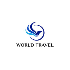 World Travel Flying Bird Global Logo