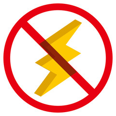 Fototapeta premium 電気アイコンと禁止マーク