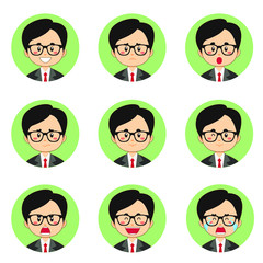 Fototapeta premium Businessman Avatar With Various Expression