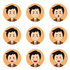 Businessman Avatar With Various Expression