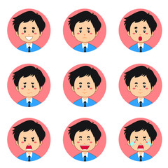 Businessman Avatar With Various Expression