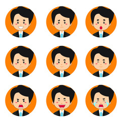 Businessman Avatar With Various Expression