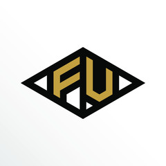 Initial Letter FV Geometric Abstract Diamond Shape Logo Design