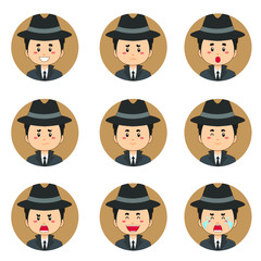 Detective Avatar With Various Expression